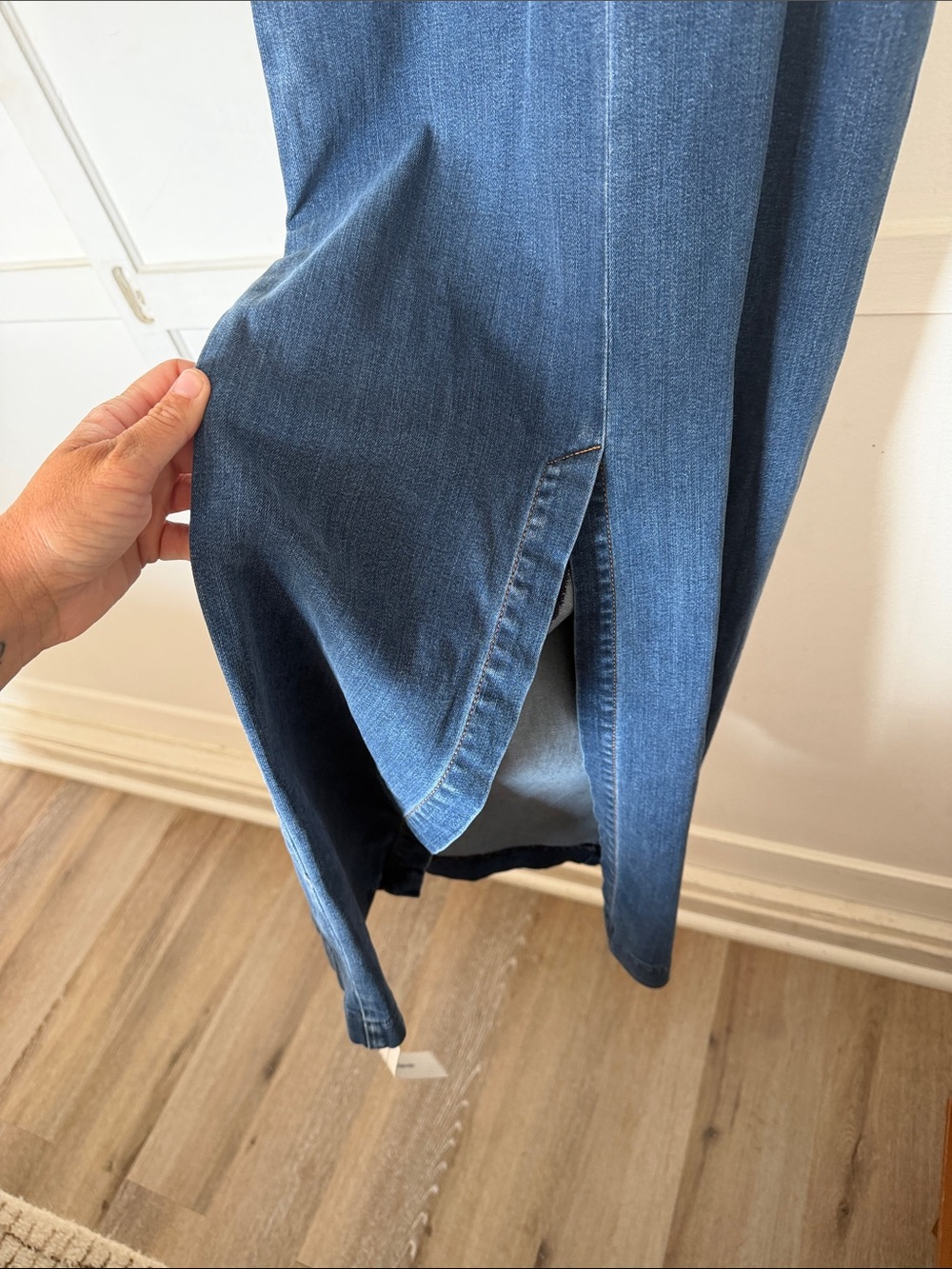 Reformation Kendi Denim Midi Dress - Fitted Waist - Picture 7 of 8